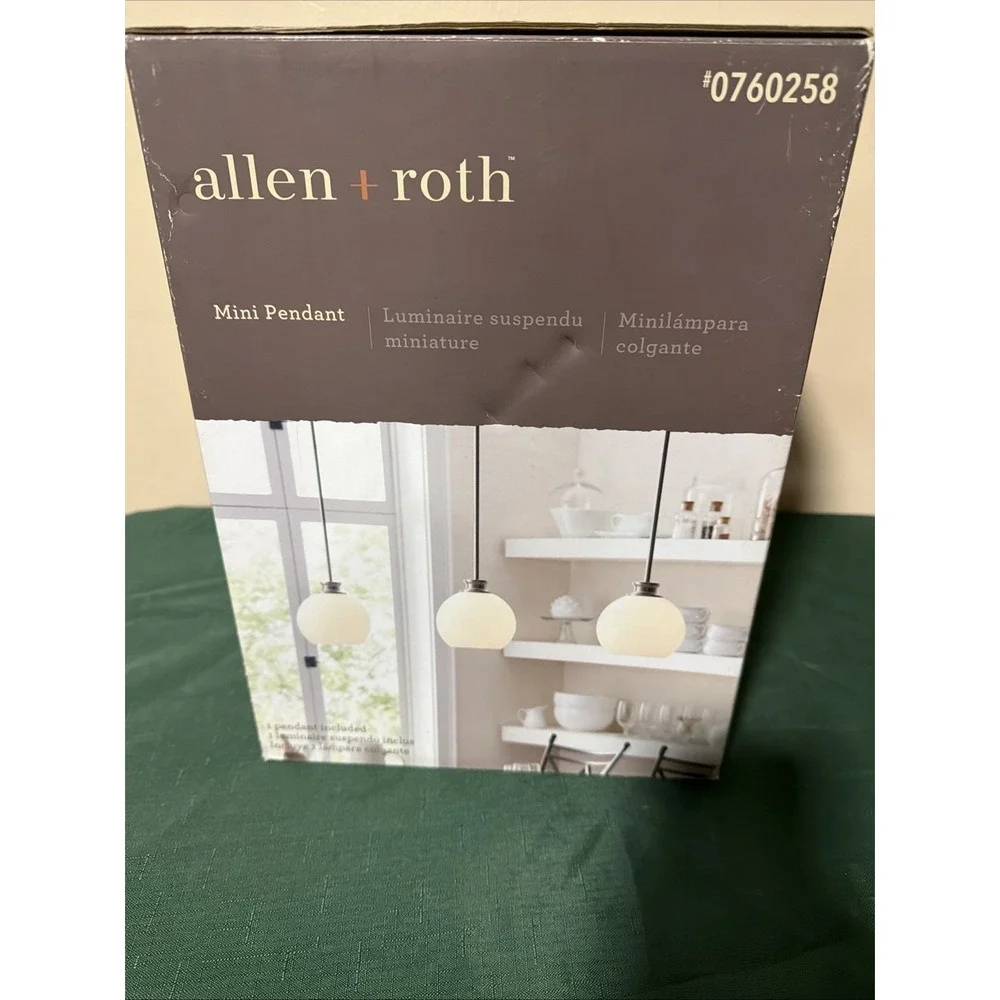 allen + roth  1‎ - Light Transitional Globe Mini Pendant Light Brushed Nickel